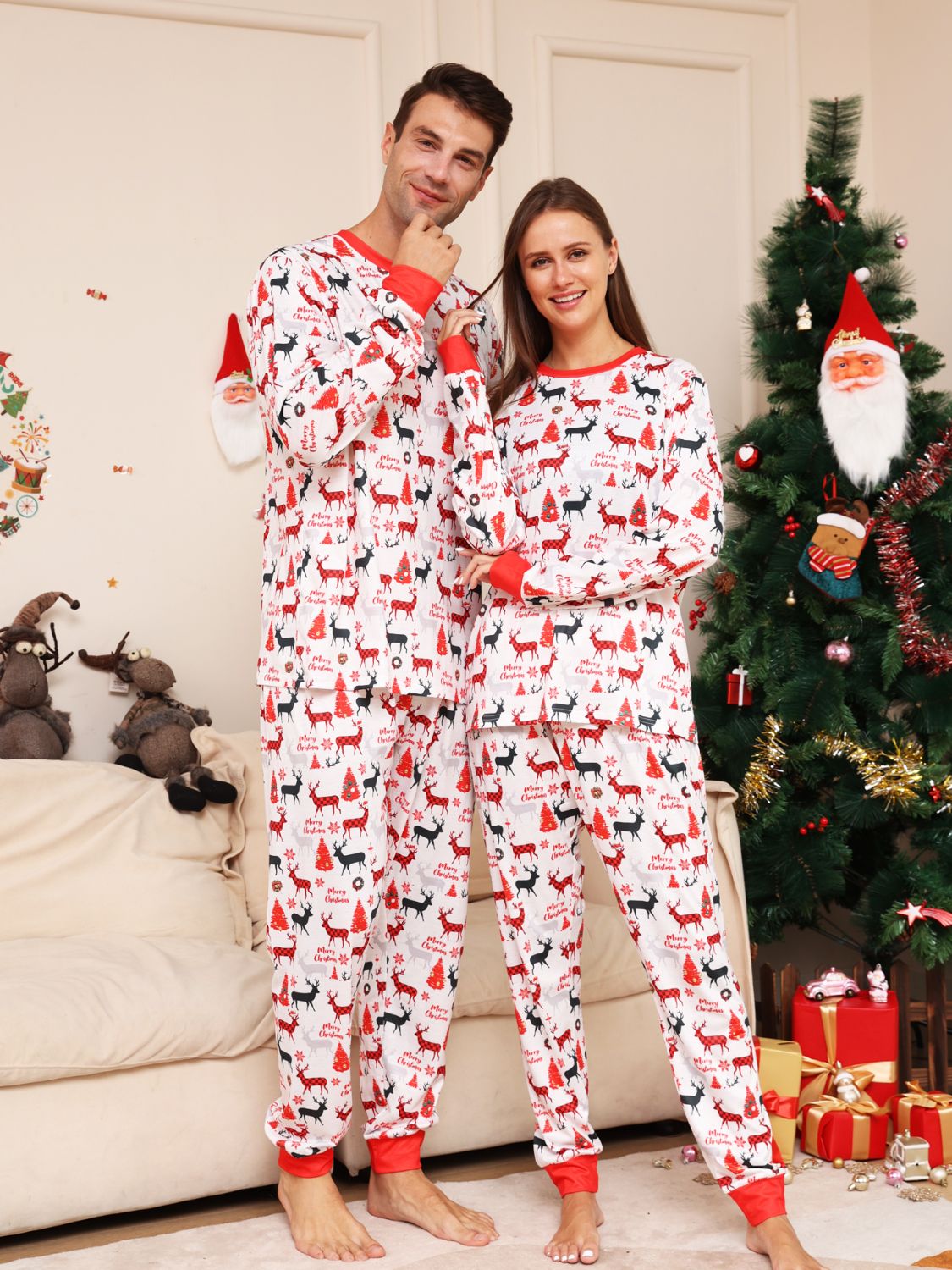 Reindeer Christmas Top & Pants Set | Women's