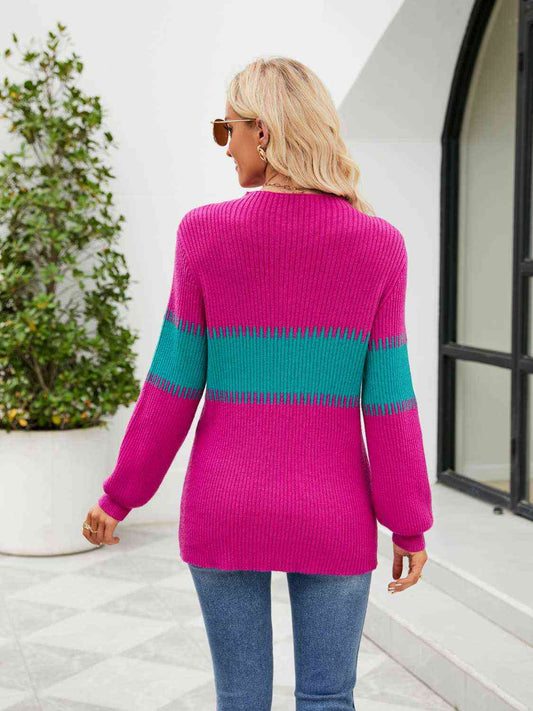 Swipe Right Contrast Sweater