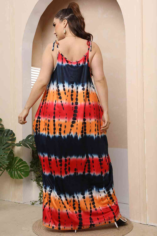 Colors on Colors Tie-Shoulder Maxi Dress | Curvy