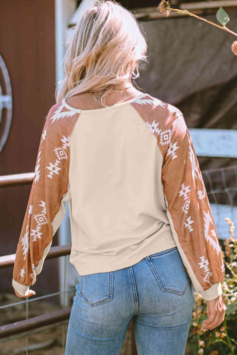 Geometric Long Sleeve Top