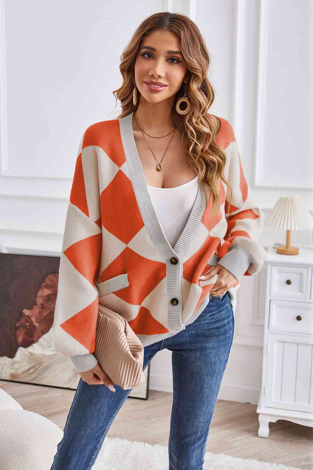 Geometric Lantern Cardigan | Multiple Colors