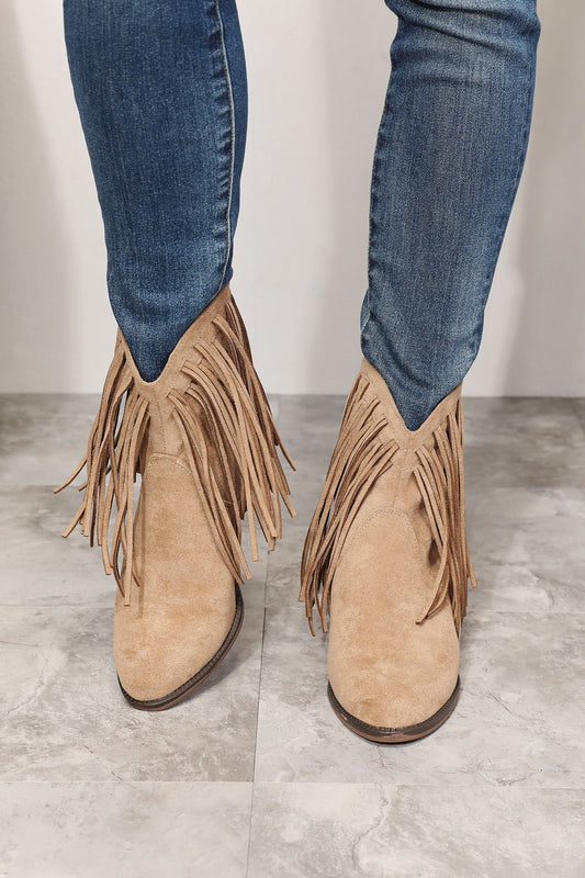 Legend Fringe Cowboy Western Ankle Boots