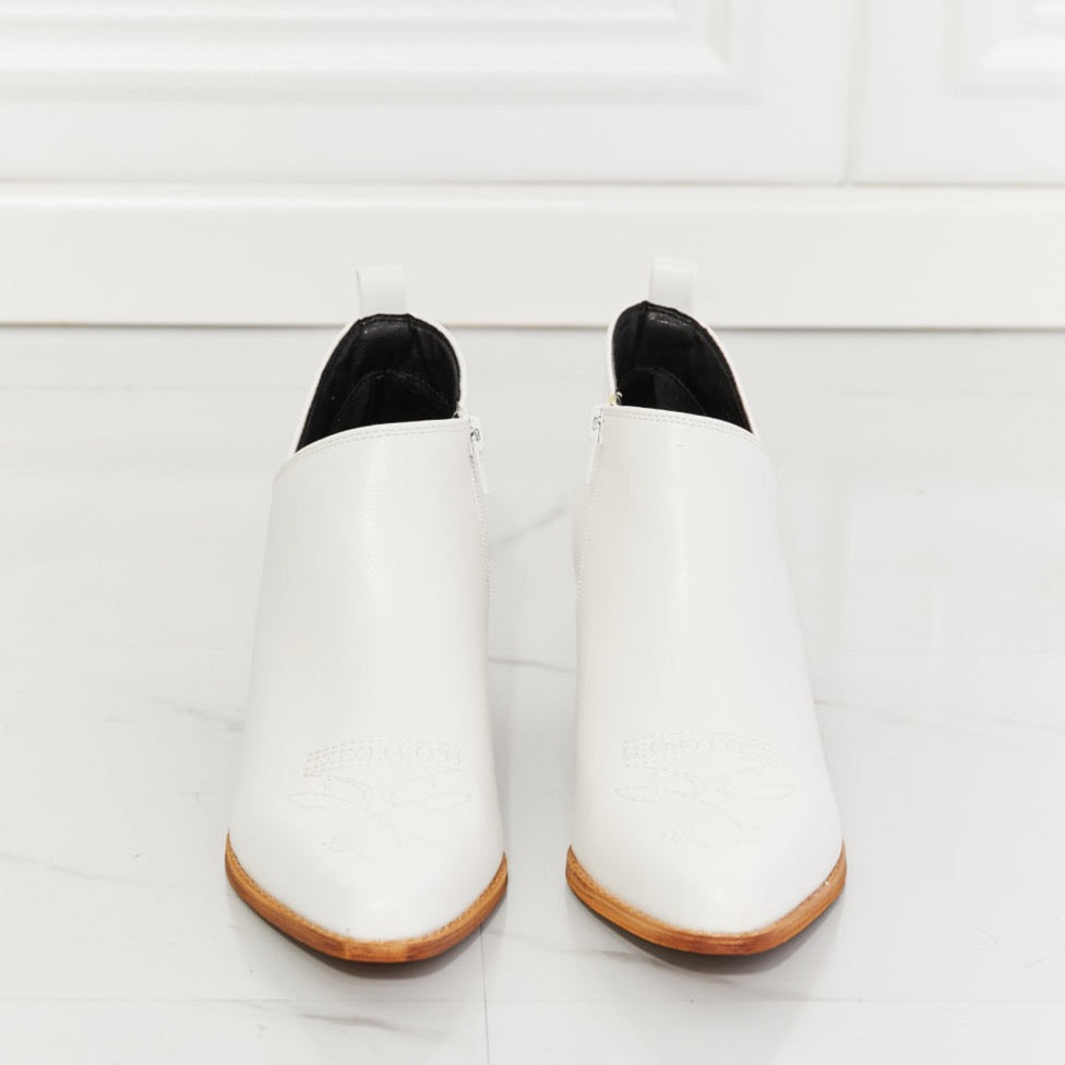 Trust Yourself Embroidered Cowboy Booties | White