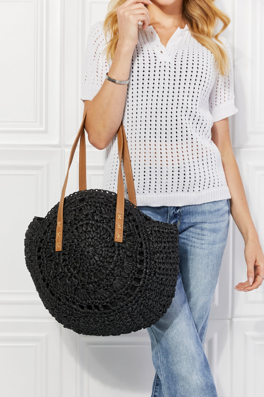 C'est La Vie Crochet Handbag | Black