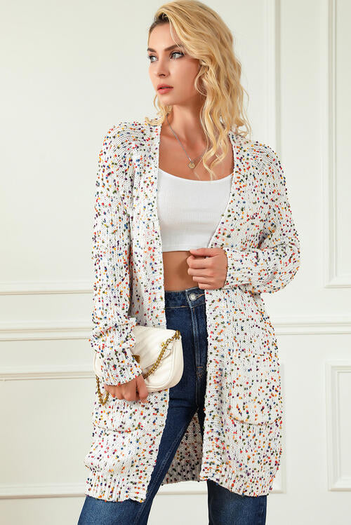 Confetti Heathered Open Front Cardigan