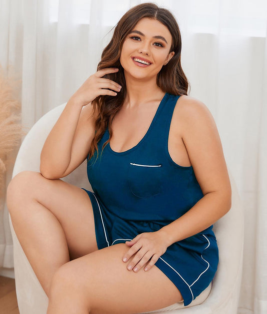 Lounging Around Racerback Tank & Shorts Set | Curvy