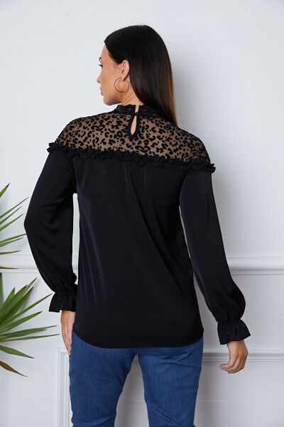 Leopard Frill Blouse