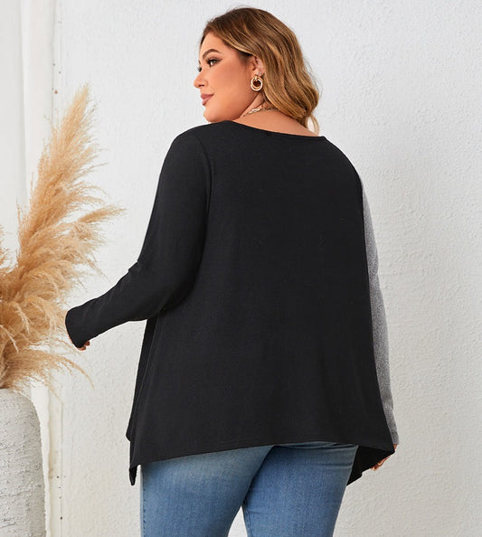 Mixed Contrast Top | Curvy