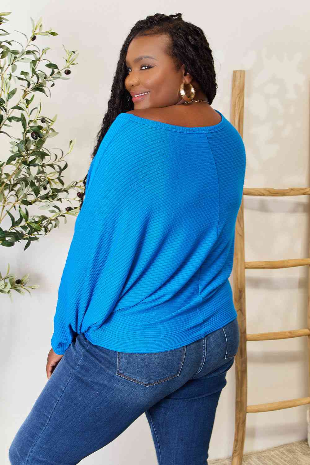 Cobalt Batwing Blouse