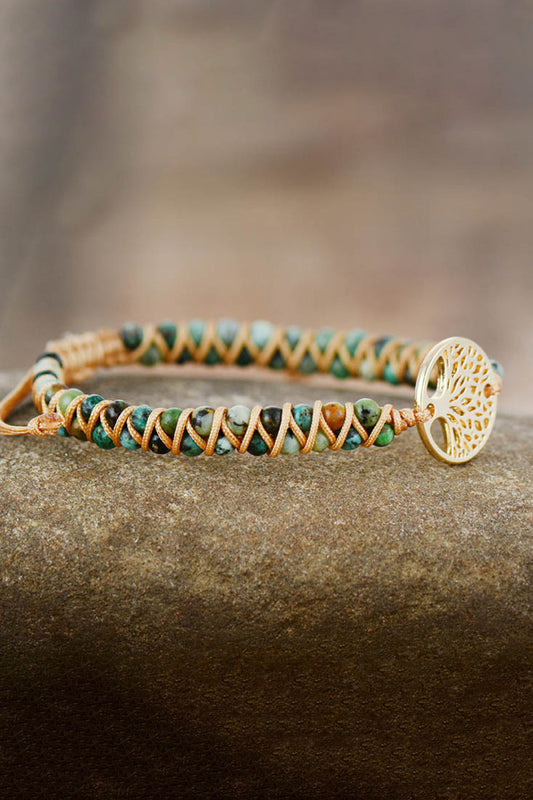 Tree of Life Beaded Copper Bracelet