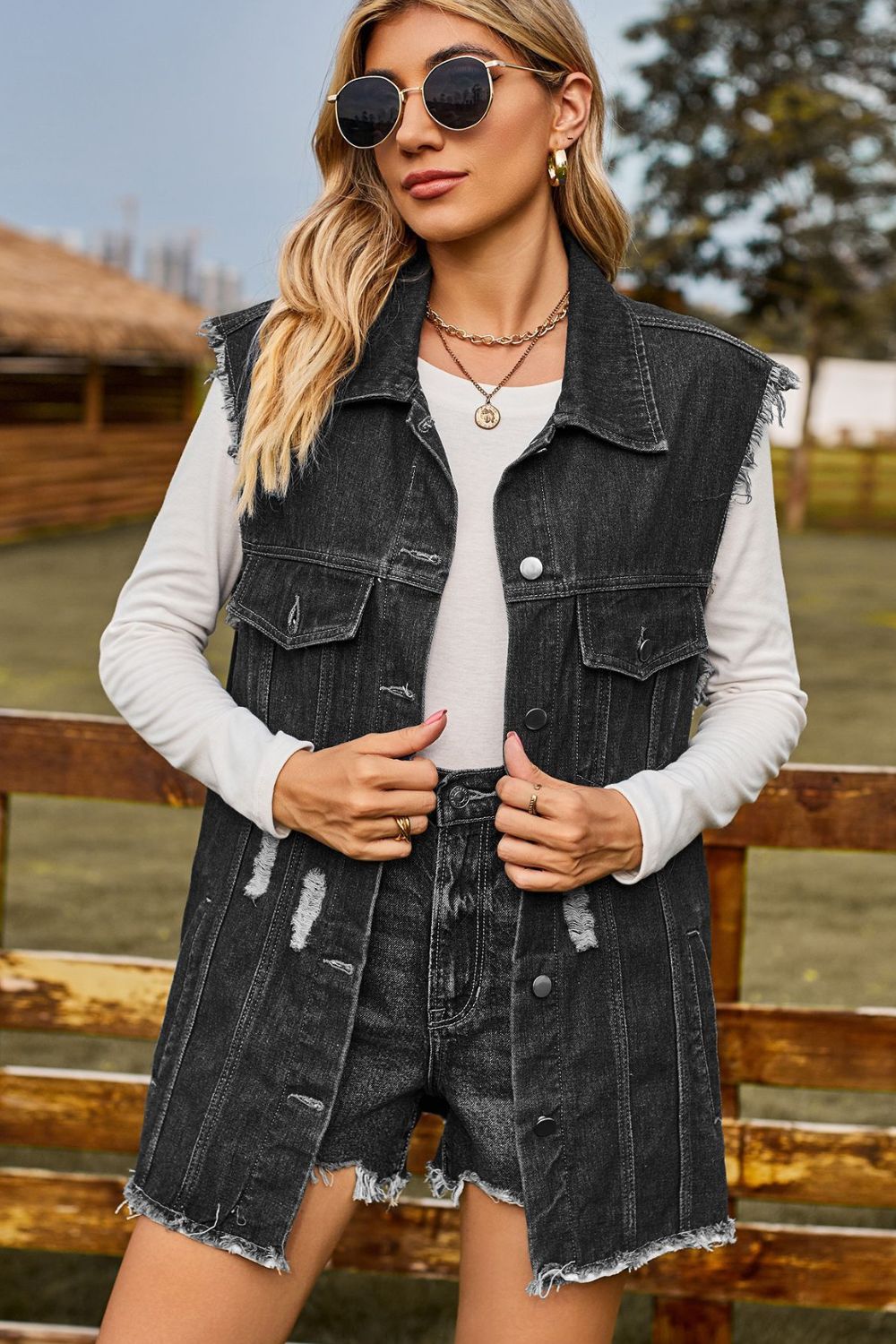 On the Ranch Sleeveless Denim Top | Multiple Colors