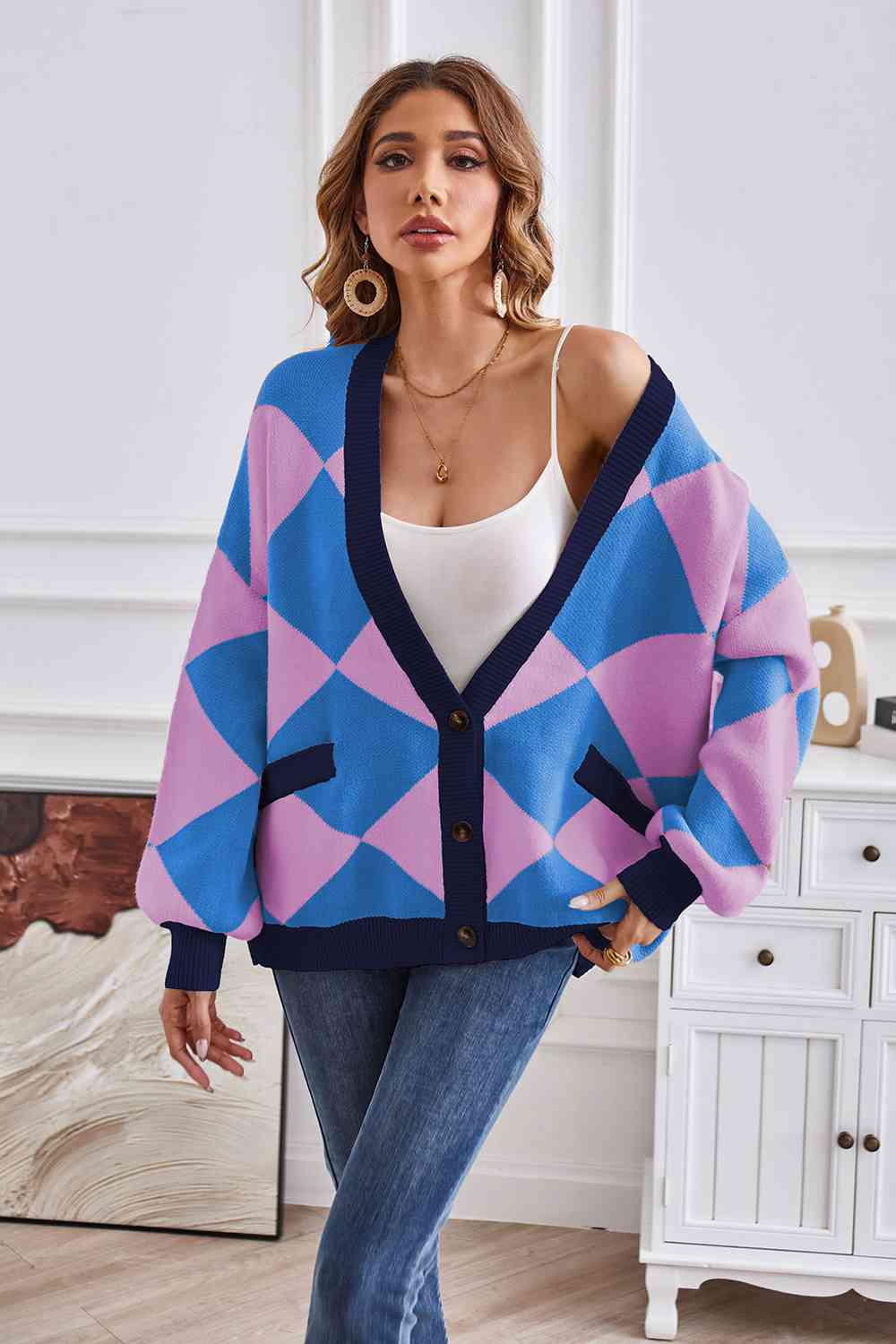 Geometric Lantern Cardigan | Multiple Colors