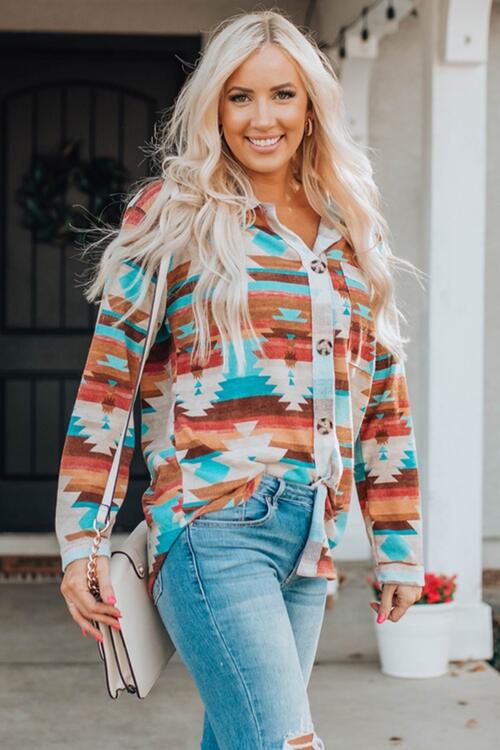 Aztec Button-Up Top