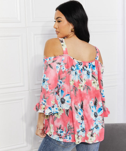 Fresh Take Floral Cold-Shoulder Top