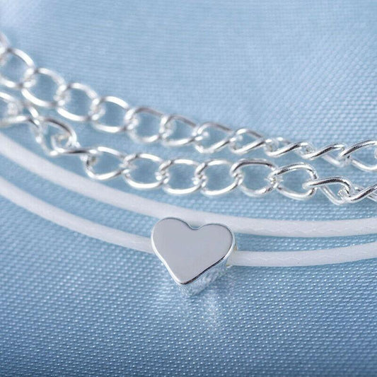 Bohemian Heart Chain Ankle Bracelet - Bella Lia Boutique