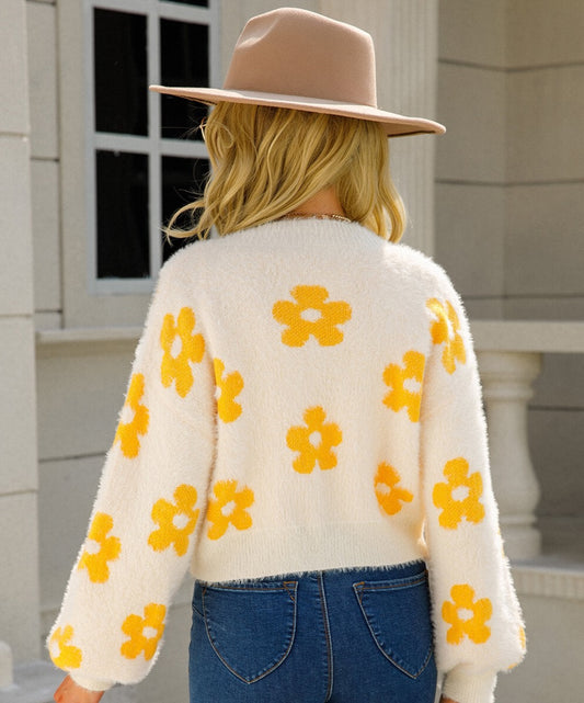 Syeta Floral Fuzzy Cardigan | Multiple Colors