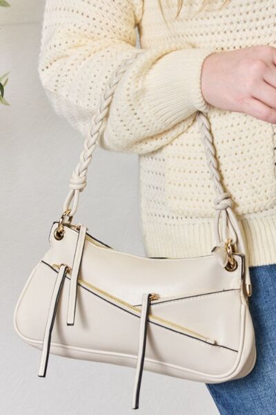 Braided Strap Shoulder Bag | Bone