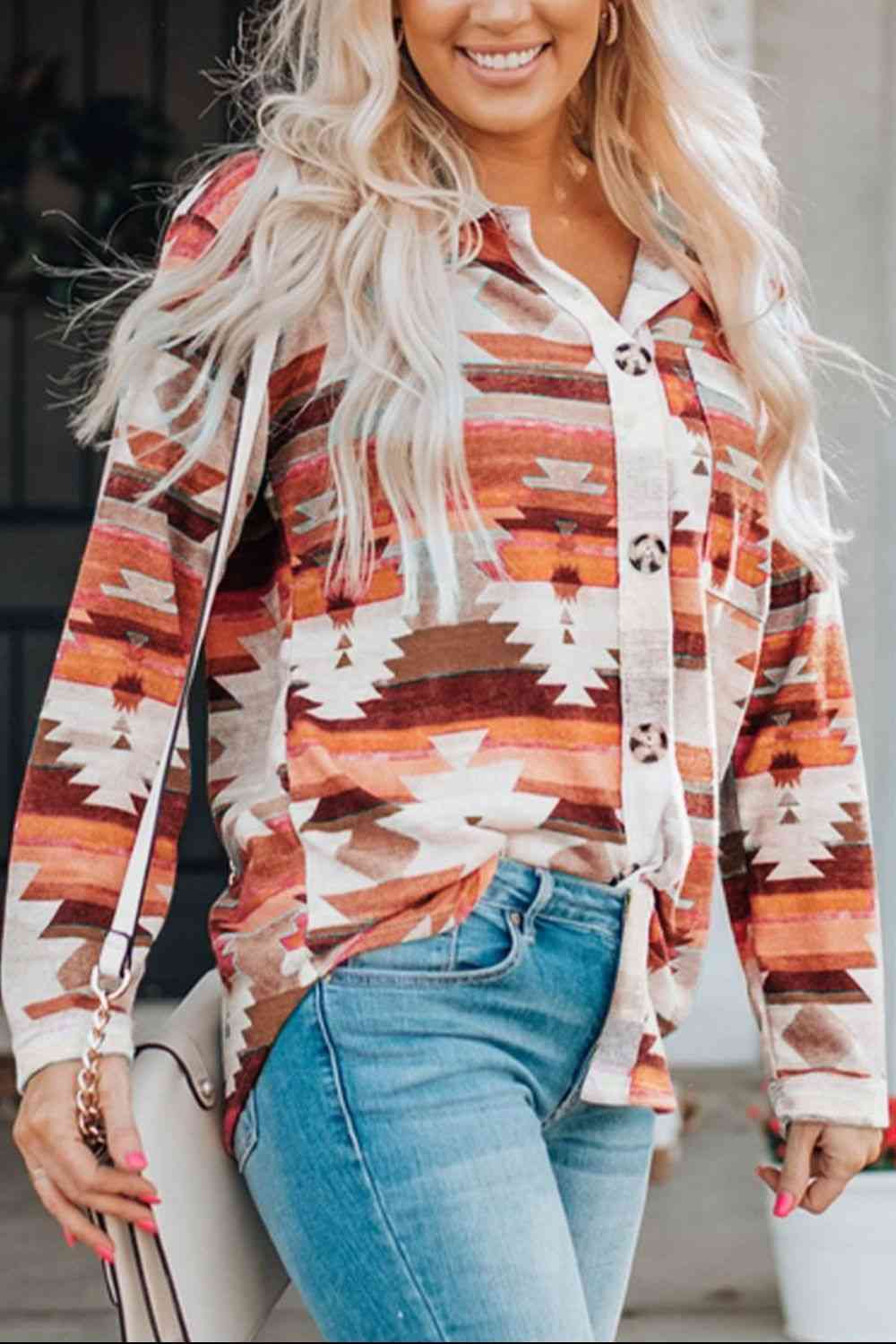 Aztec Button-Up Top