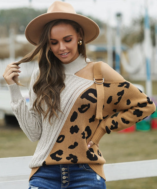 Leopard Turtleneck Sweater | Multiple Colors