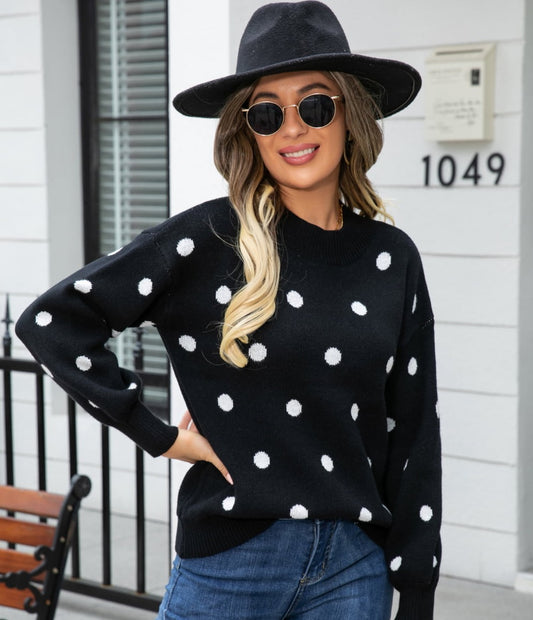 Polka Dot Run Around Sweater | Multiple Colors