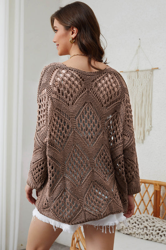 Camel Openwork Sweater