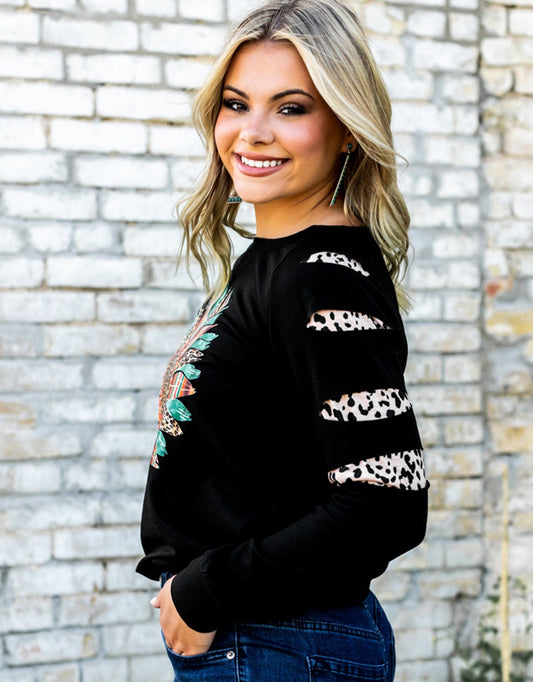 Leopard Patch Sweatshirt