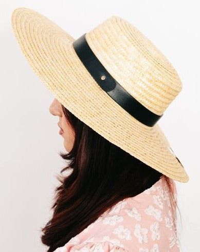 Flat Brim Straw Weave Hat