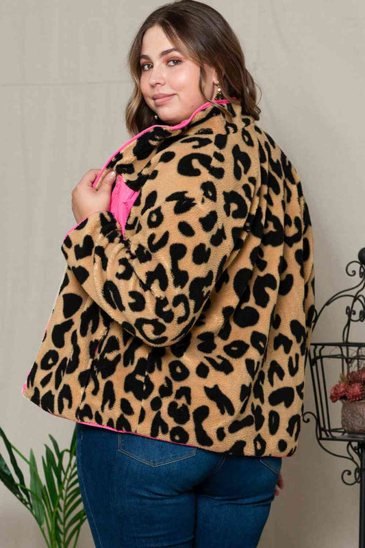 Leopard Zip-Up Jacket | Curvy