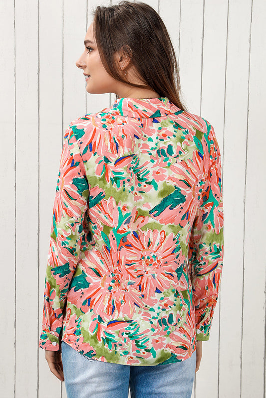 Tropical Floral Collared Shirt