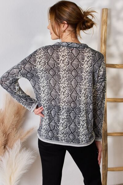 Snakeskin Long Sleeve Top