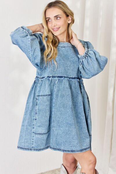 Easy Living Oversized Denim Babydoll Dress