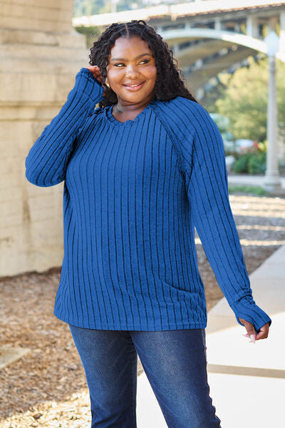 Into Fall Ribbed Long Sleeve Knit Top | Multiple Colors