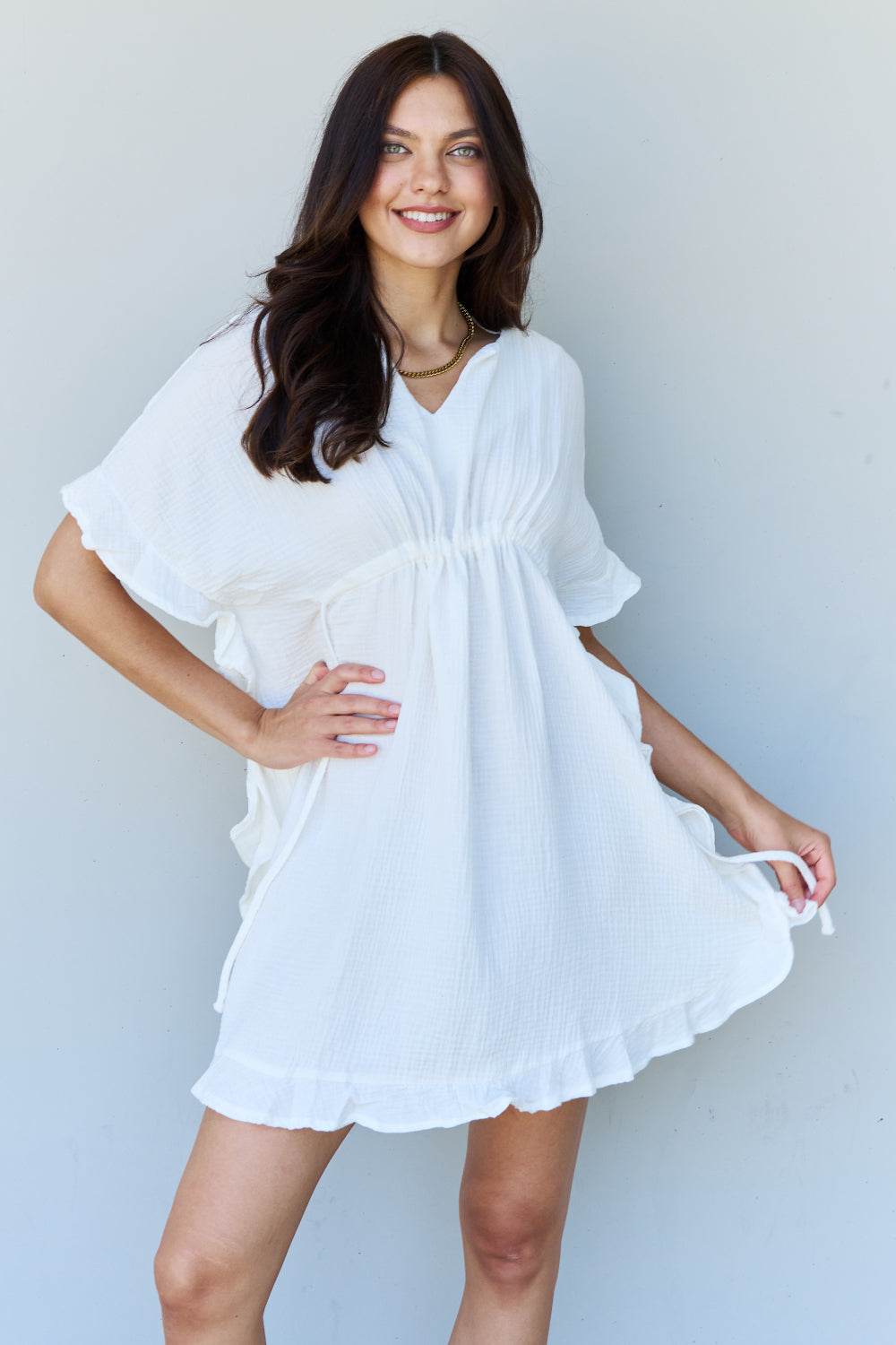 Out Of Time Ruffle Dress | White