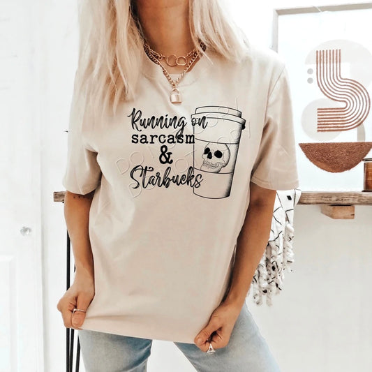 Sarcasm & Starbucks Graphic Tee - Bella Lia Boutique