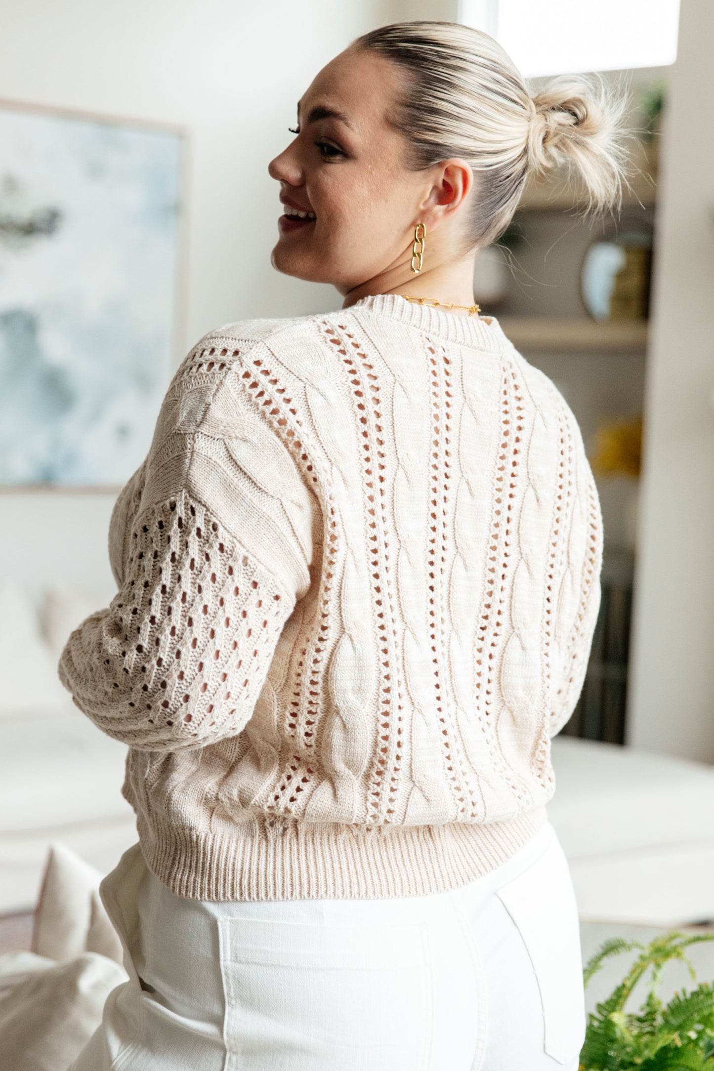 A Note of Thanks Cable Knit Sweater