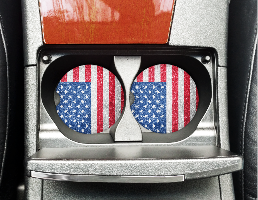 American Flag Car Coasters - Bella Lia Boutique