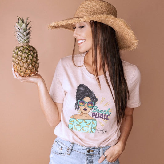 Beach Please Adult Graphic Tee - Bella Lia Boutique