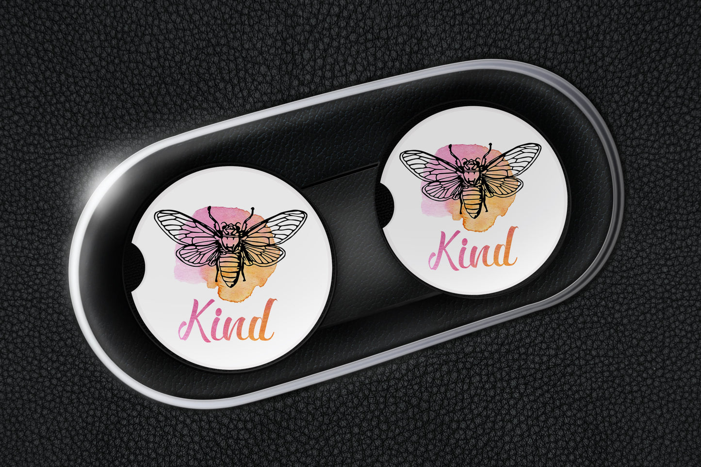 Bee Kind Watercolor Car Coasters - Bella Lia Boutique