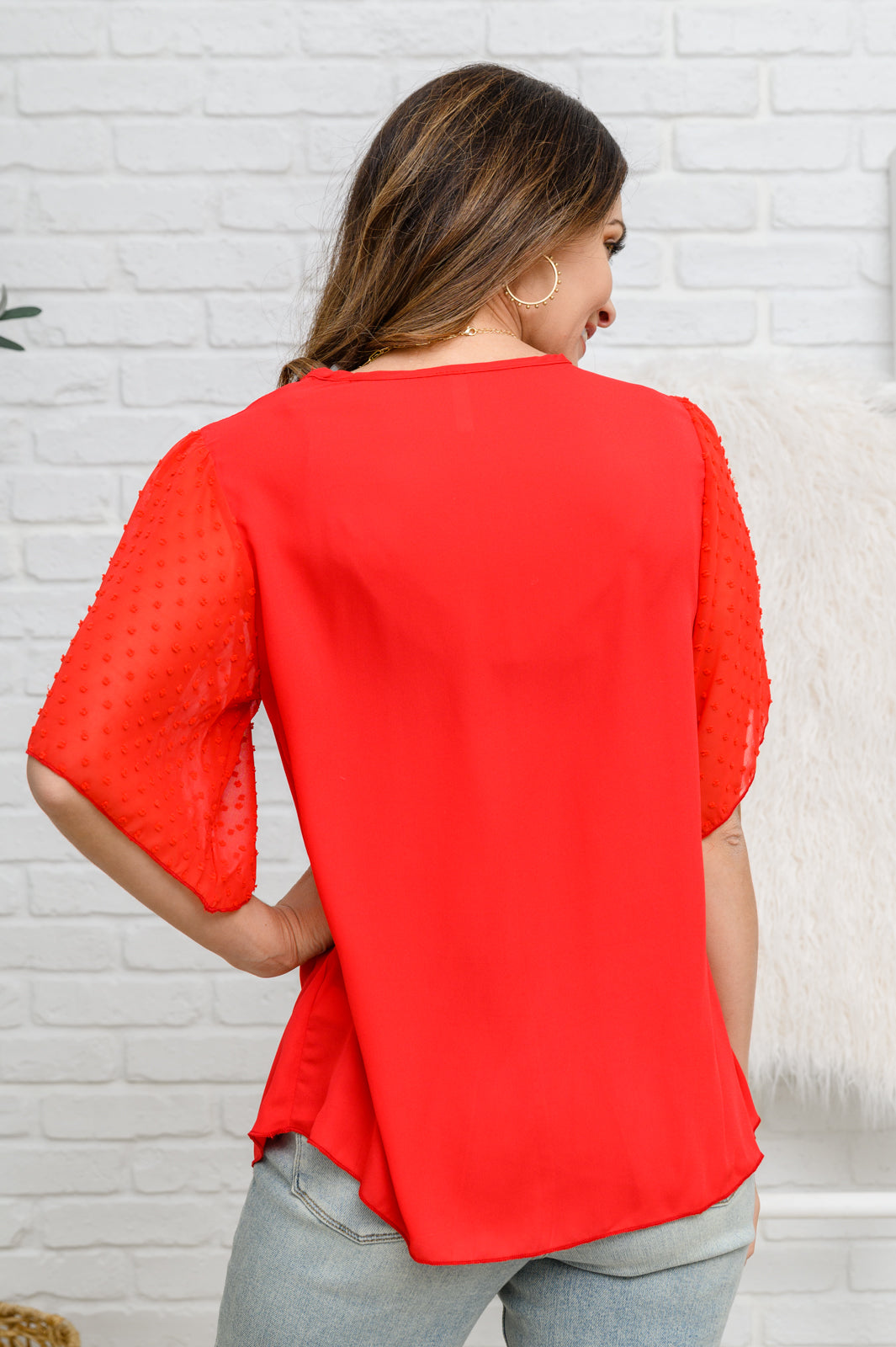 Best Of My Love Blouse | Red - Bella Lia Boutique