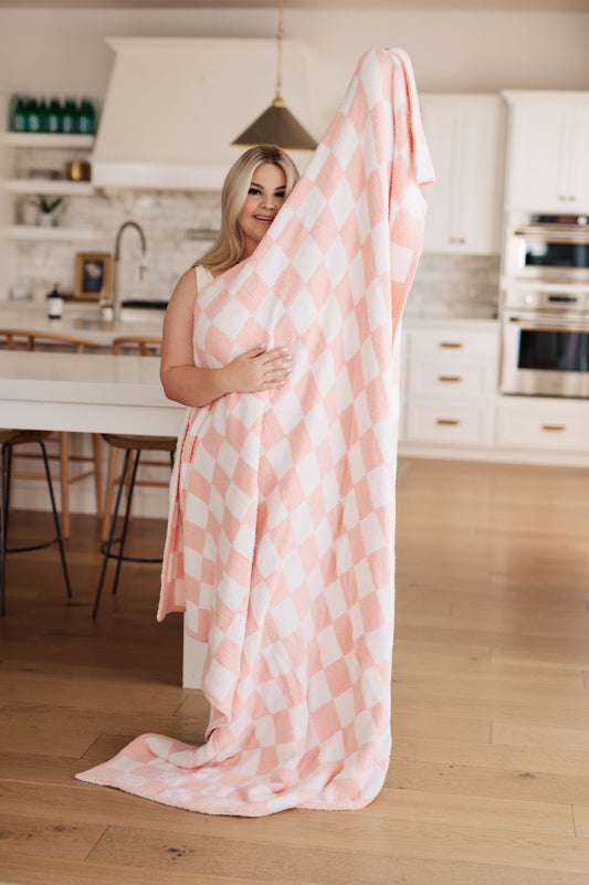 Penny Blanket | Single Cuddle Size | Pink Check