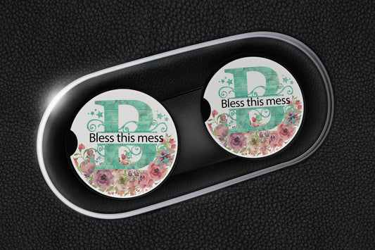 Bless This Mess Car Coasters - Bella Lia Boutique
