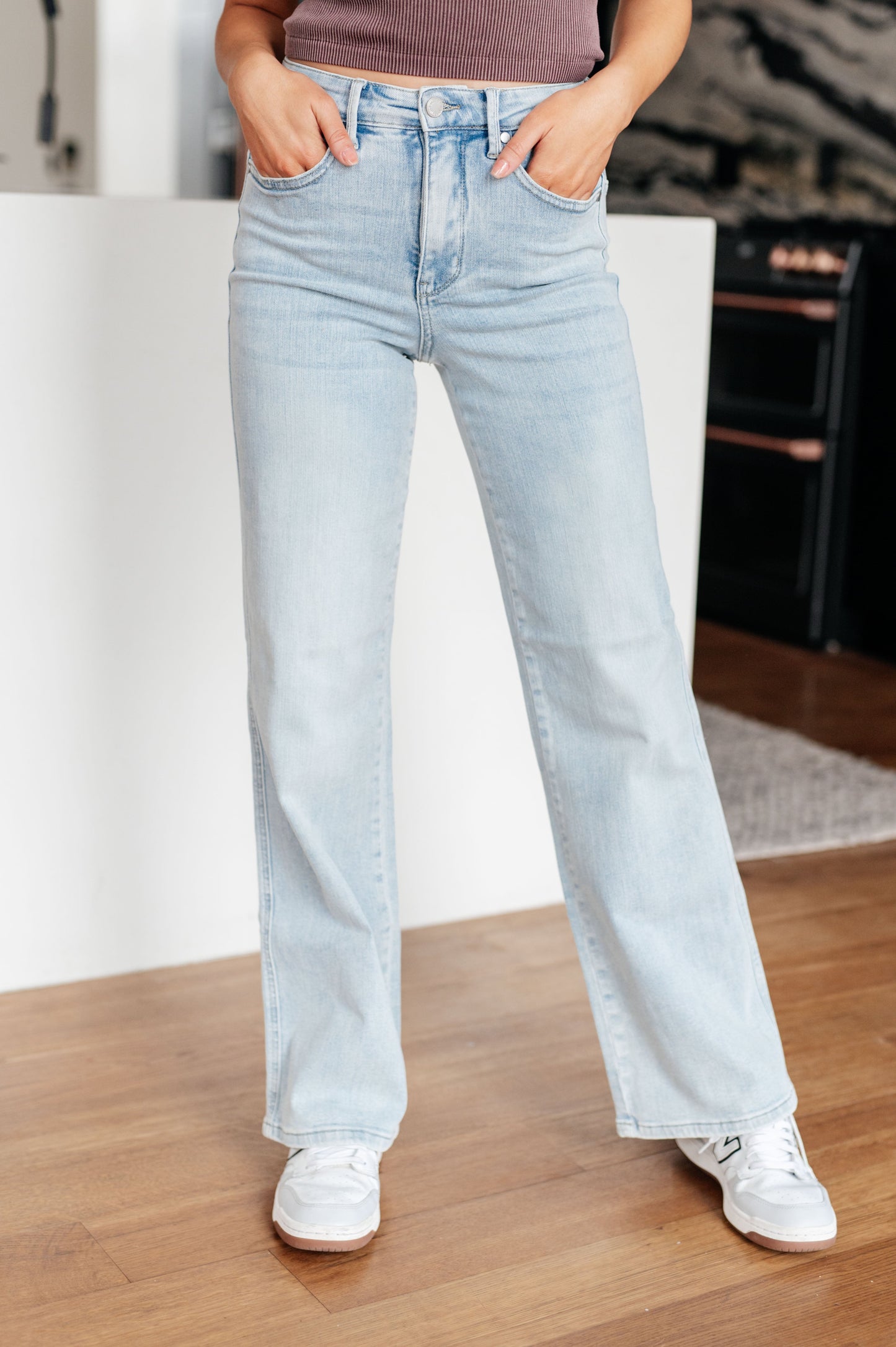 Brooke High-Rise Control Top Vintage Wash Straight Jeans | Judy Blue