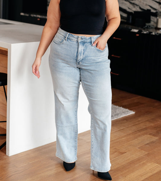 Brooke High-Rise Control Top Vintage Wash Straight Jeans | Judy Blue