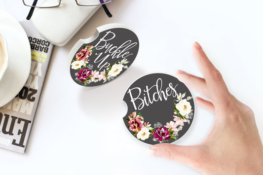Buckle Up B*tches Car Coasters - Bella Lia Boutique