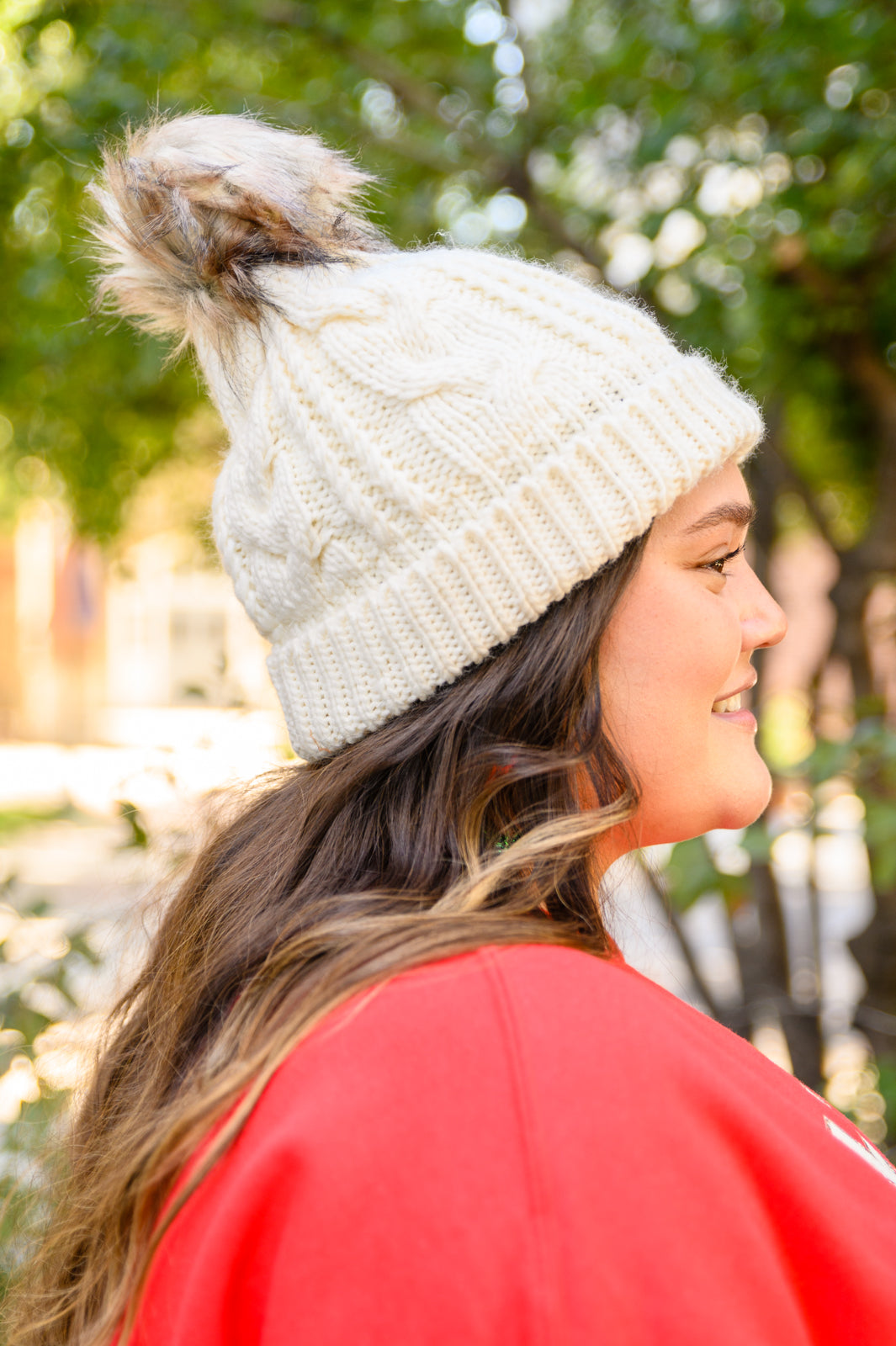 Cable Knit Cuffed Beanie | Ivory - Bella Lia Boutique