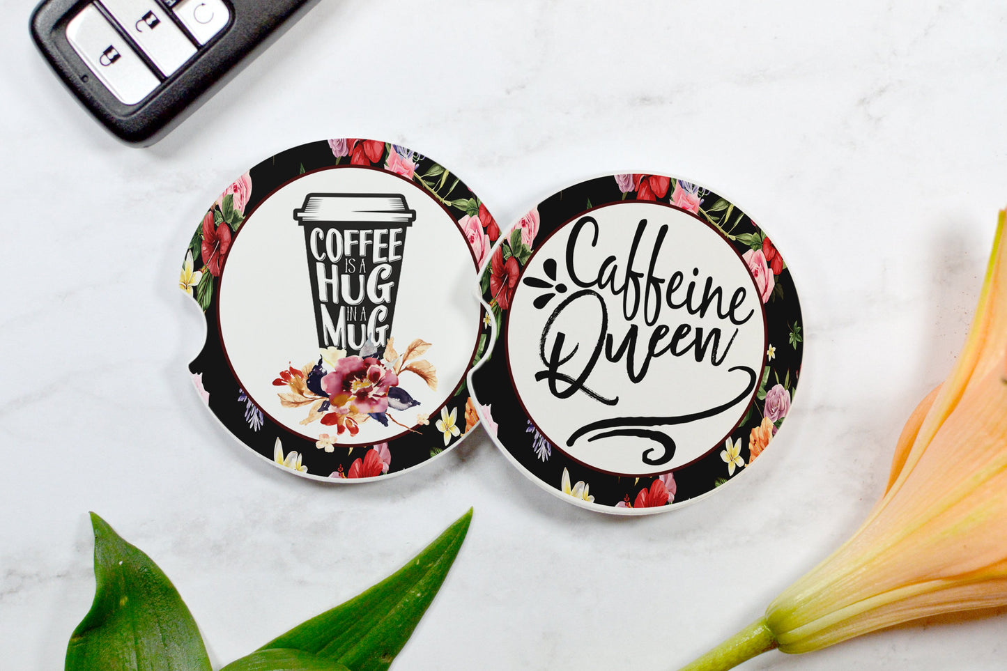 Caffeine Queen Car Coasters - Bella Lia Boutique