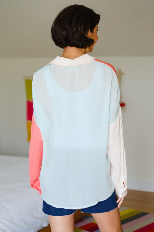 Capture The Day Button Up Top - Bella Lia Boutique