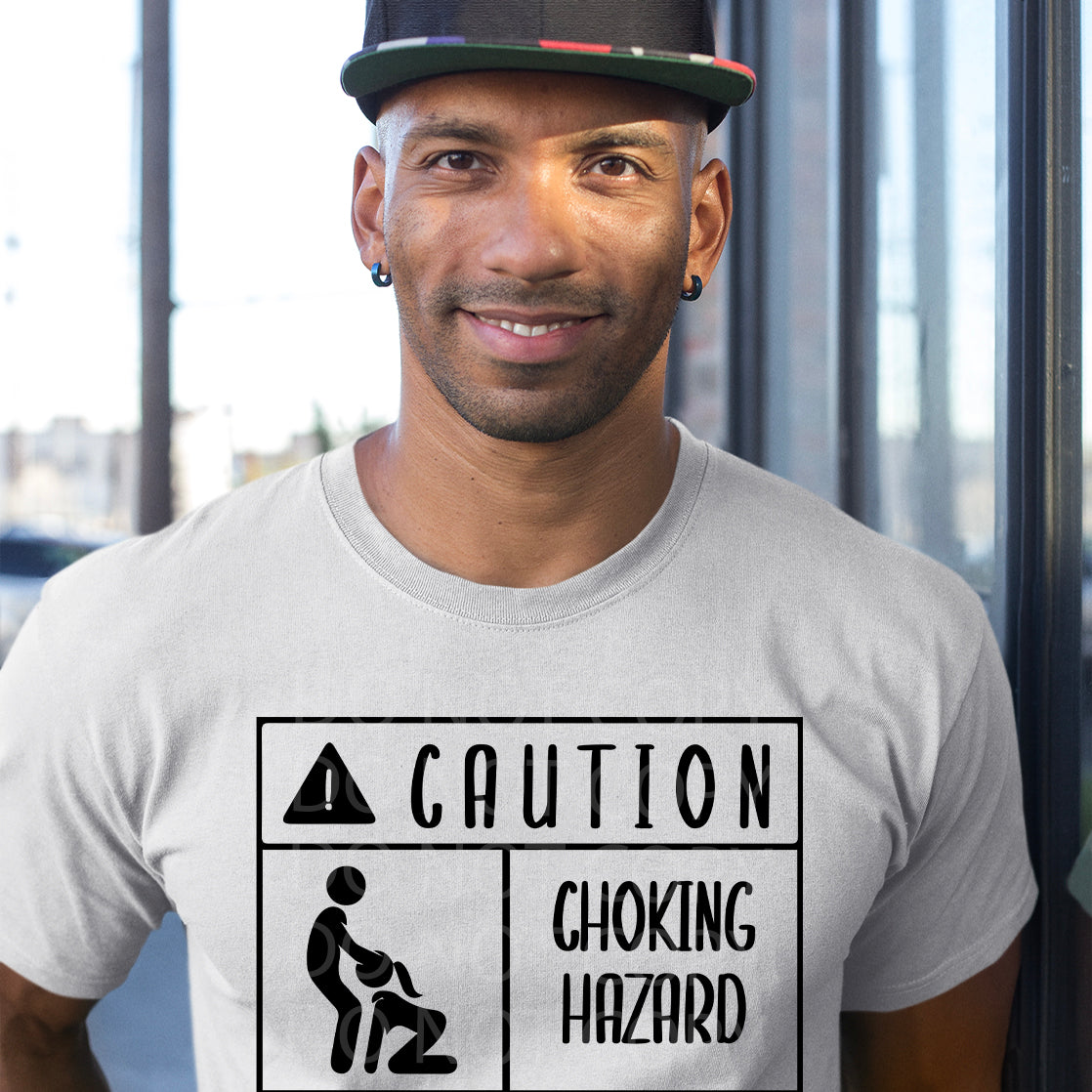 NSFW Caution: Choking Hazard Men's Graphic Tee - Bella Lia Boutique