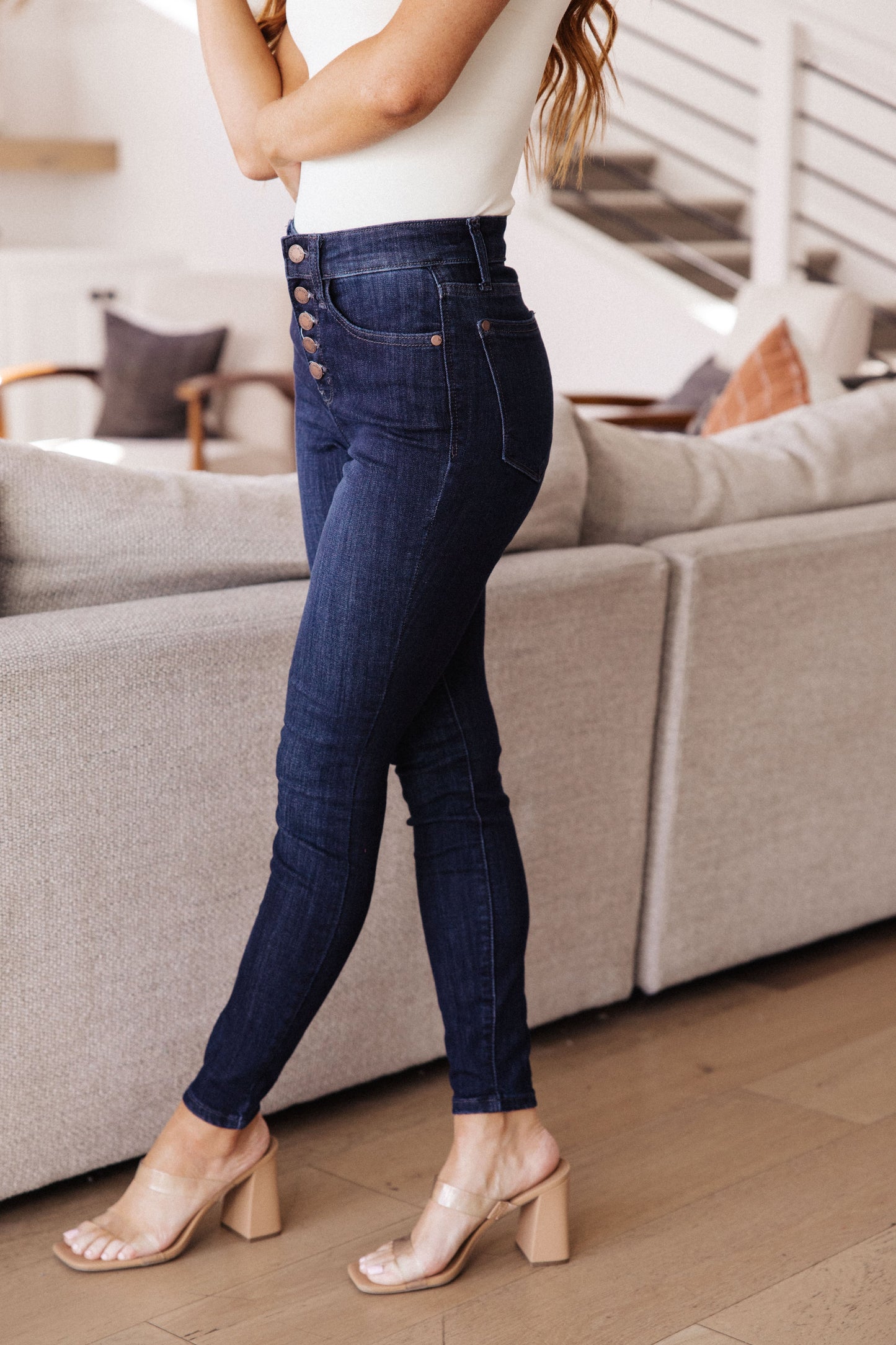 Celecia High-Waist Hand Sanded Resin Skinny Jeans | Judy Blue