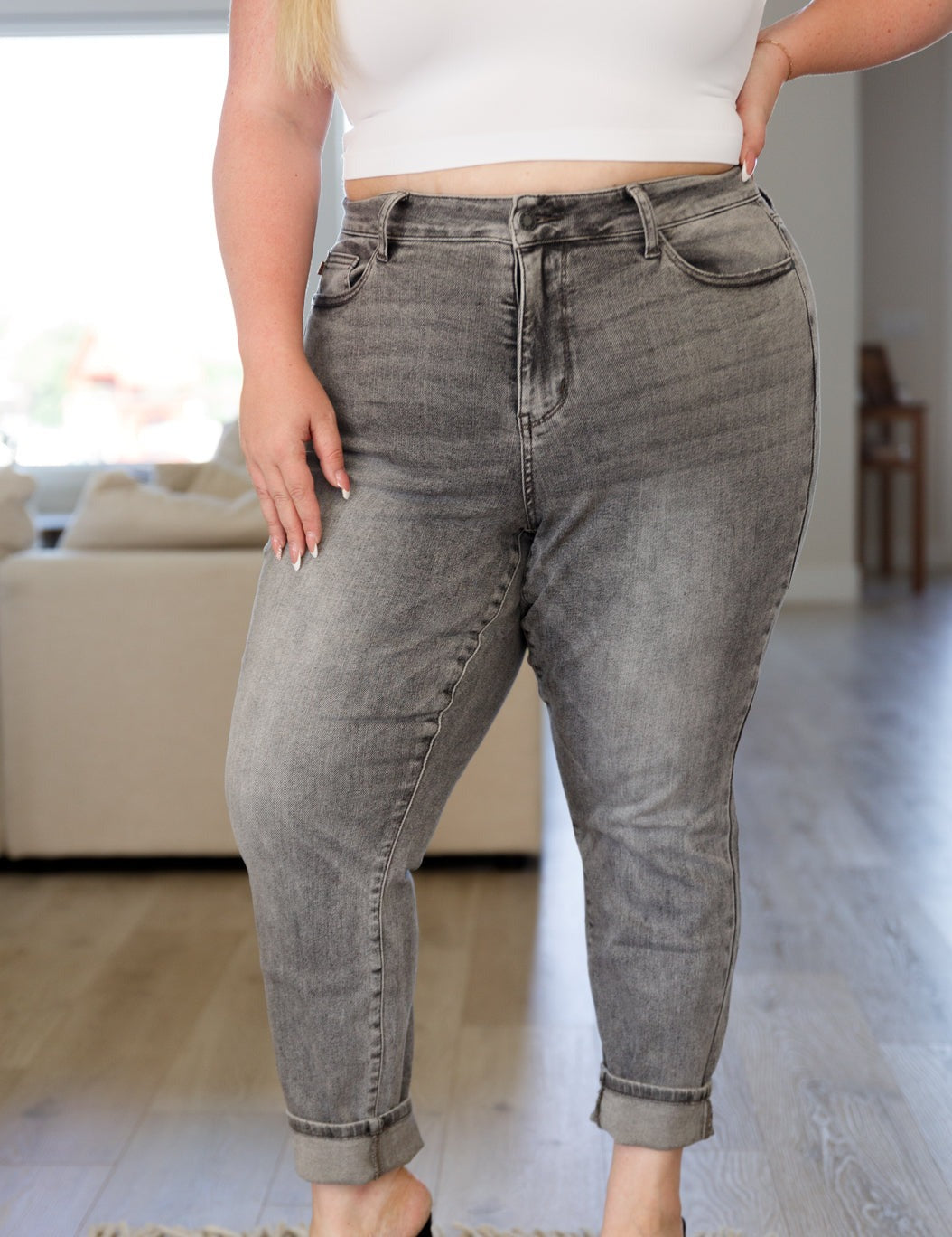 Charlotte High-Rise Stone Wash Slim Jeans | Judy Blue
